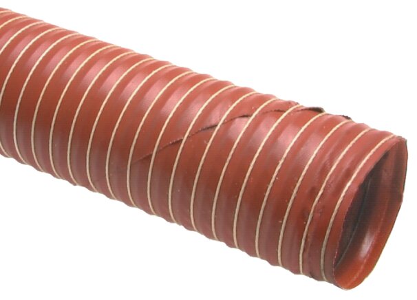 Exemplary representation: Silicone hot air hose (single layer, with exposed wire spiral)