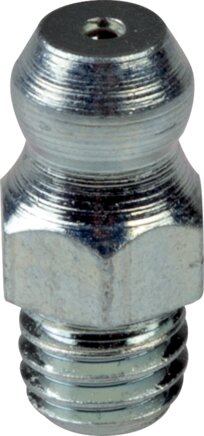detailní pohled: Kuželová maznice podle DIN 71412 A (galvanizovaná ocel)