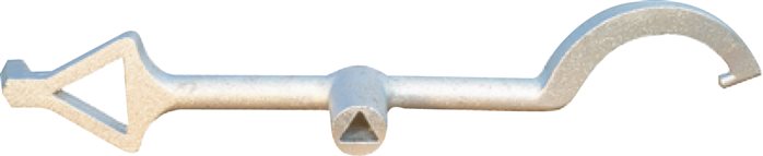 Zgleden uprizoritev: Operating spanner for above-ground and underground hydrants, shaft hook, DIN 3223 A