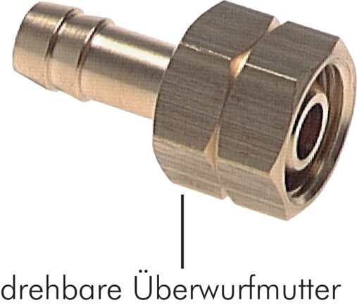 Exemplary representation: Grommet with union nut (left-hand thread), 16 bar brass