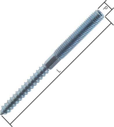 Exemplary representation: Hanger bolt (galvanised steel)