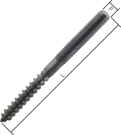 Exemplary representation: Hanger bolt (stainless steel A2)