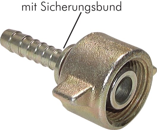 Exemplary representation: Complete screw connection with locking collar, steel/malleable cast iron