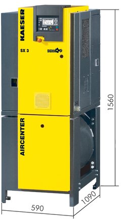 Exemplarische Darstellung: Schraubenkompressor mit Kältetrockner
