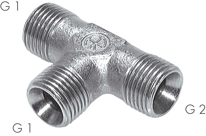Zgleden uprizoritev: T-screw connection with G-thread (60° universal sealing cone, male), galvanised steel