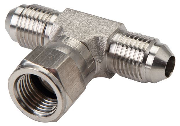 Zgleden uprizoritev: T-screw connection with JIC thread (male/female/male), V4A (stainless steel)