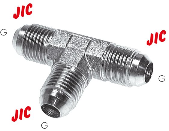 Zgleden uprizoritev: T-screw connection with JIC thread (male), galvanised steel