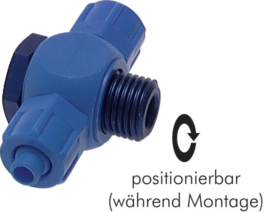 Exemplary representation: CK-T hose fitting (banjo bolt) with cylindrical thread, plastic (POM)