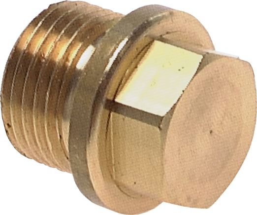 Zgleden uprizoritev: Closing plug with external hexagon & collar, cylindrical thread, 16 bar brass