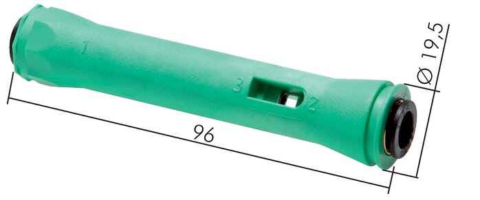 Exemplary representation: Inline ejector with push-in connection, “MEDIUM” design