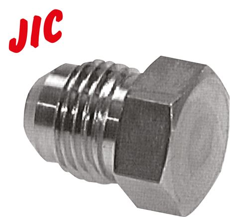 Exemplary representation: Closing screw connection, with JIC thread (male), 1.4571