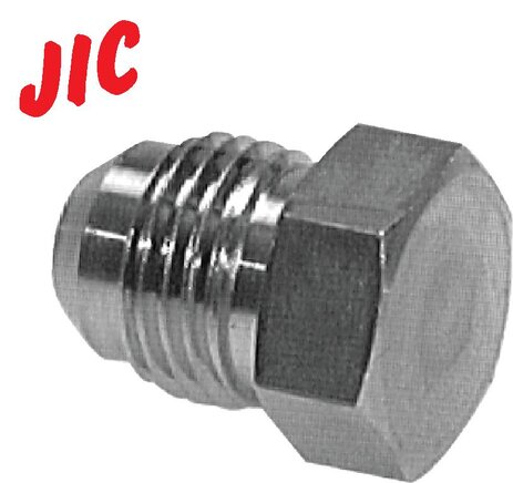 Exemplary representation: Closing screw connection, with JIC thread (male), 1.4571