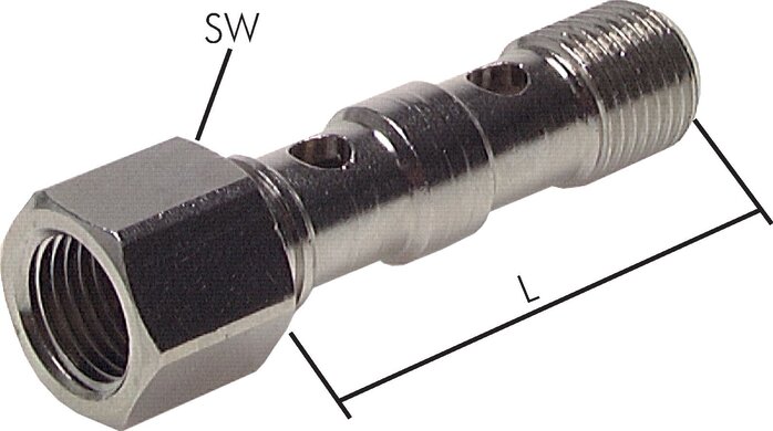 Exemplarische Darstellung: Hohlschraube mit Innengewinde (2-fach)