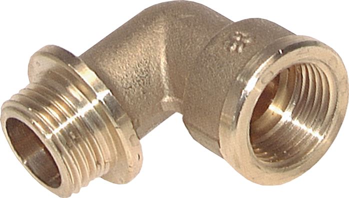 Zgleden uprizoritev: 90° screw-in angle with female & male thread (forged), brass