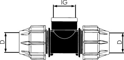 Príklady vyobrazení: Trubková tvarovka PEX, T-ku