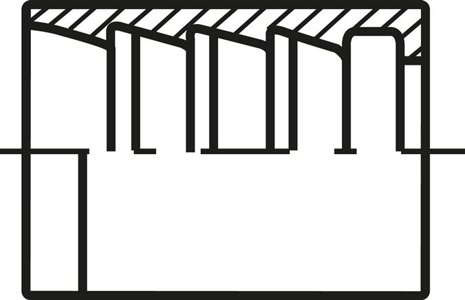 Príklady vyobrazení: Lisovací armatura z nerezové oceli pro hydraulickou hadici, objímka 910