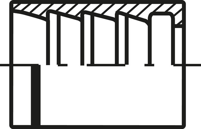 Príklady vyobrazení: Lisovací armatura z nerezové oceli pro hydraulickou hadici, objímka 111