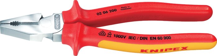 Zgleden uprizoritev: Power combination pliers (chrome-plated with 2K handles, VDE-tested up to 1000 V)