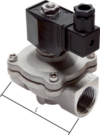 Zgleden uprizoritev: 2/2-directional stainless steel solenoid valve (positively operated)