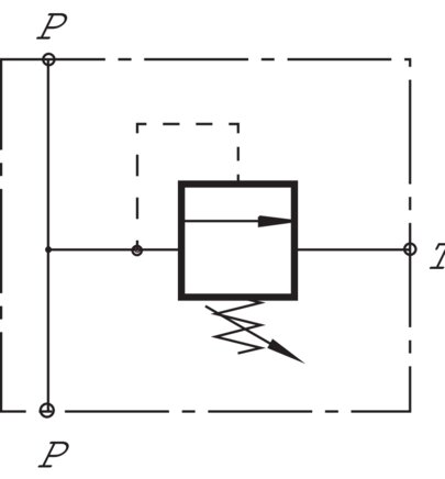 Schematický symbol: Pretlakový ventil potrubí