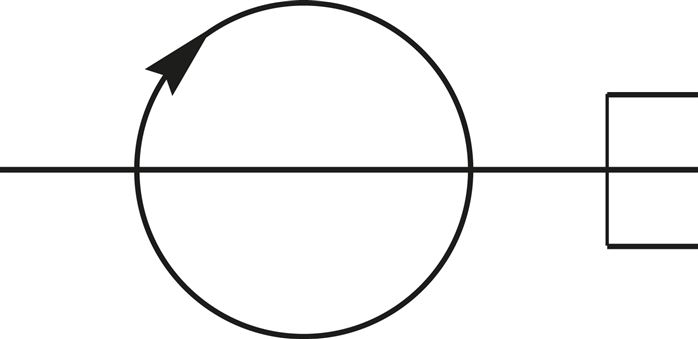 Schematic symbol: Rotary distributor, 3-way