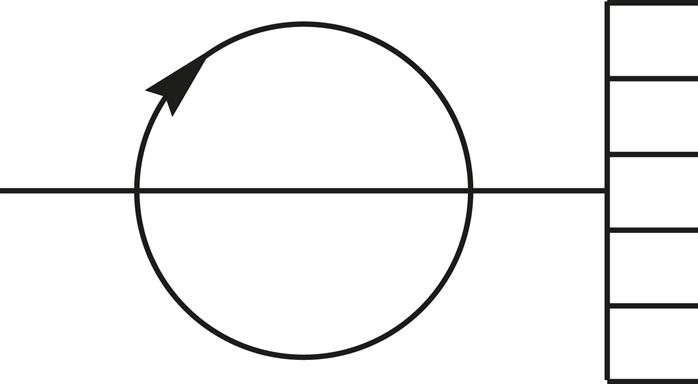 Schematický symbol: Rotacní rozdelovac, 6násobný