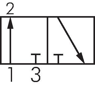 Schakelsymbool: 3/2-weg (NO)