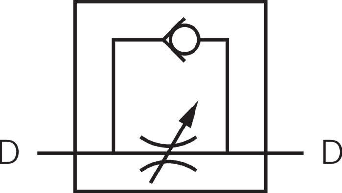 Schematic symbol: Flow control silencer