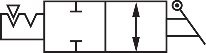 Schematický symbol: 2/2-dráhový uzavírací kohout