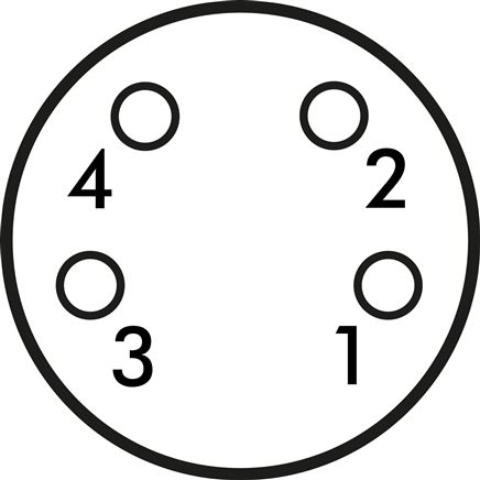 Schematický symbol: M 8 – zásuvkou (4pólový)