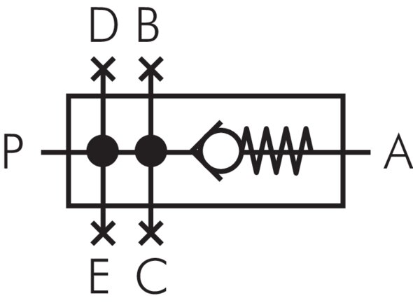 Schematický symbol: Zpetný ventil (Futura)