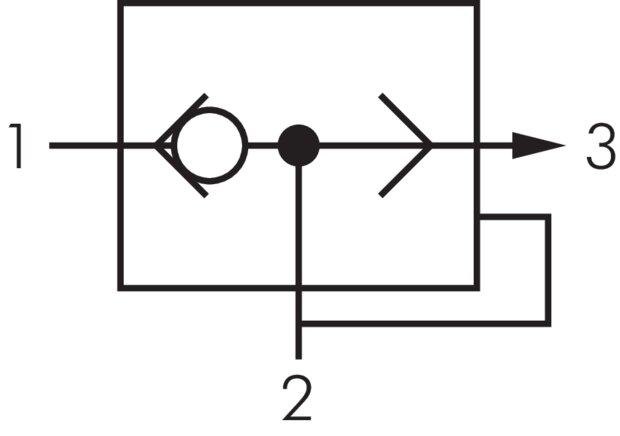 Schematický symbol: Rychlý odvzdušnovací ventil