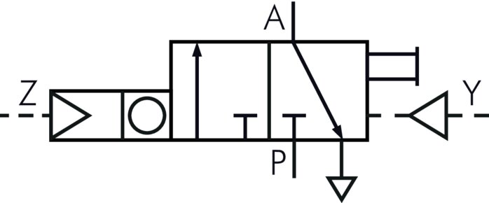 Schematic symbol: Pneumatic pre-selection counter