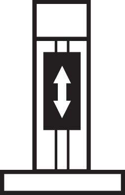 Schematický symbol: Pístový vibrátor