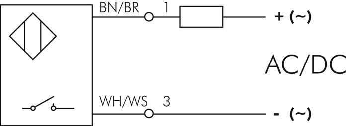 Schematic symbol: 2-wire reed sensor