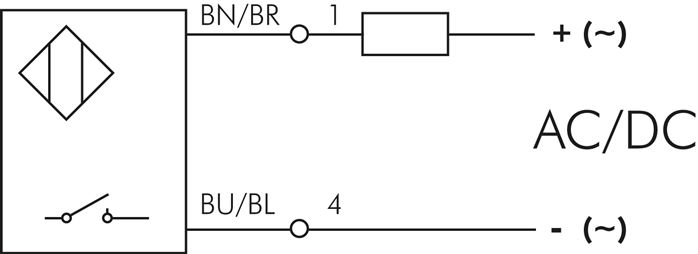 Schematic symbol: 2-wire reed sensor