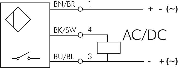 Schematic symbol: 3-wire reed sensor