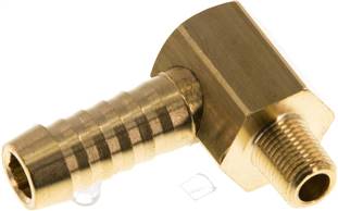 Elbow threaded nozzle M 8x0,75 (conical)-9 (3/8")mm, Brass