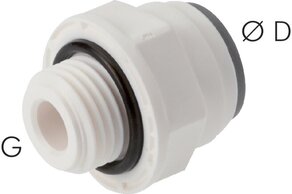 Straight push in fittings G 1/8"-1/4" (6.35 mm), IQS-LE (EPDM seal)