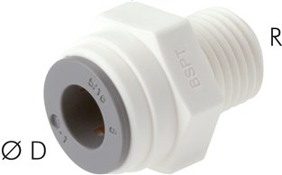 Straight push in fittings R 1/4"-6mm, IQS-LE (EPDM seal)