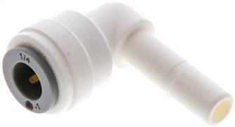 Angle push in fitting1/4" (6.35 mm) push in nipple-1/4" (6.35 mm) hose, IQS-LE (EPDM-seal)