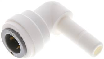 Angle push in fitting5/16" (7.94 mm) push in nipple-3/8" (9.52 mm) hose, IQS-LE (EPDM-seal)