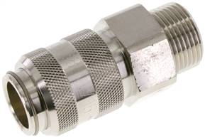 Coupling socket (NW15) G 1"(male thread), Nickel-plated brass