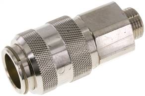 Coupling socket (NW15) G 1/2"(male thread), Nickel-plated brass