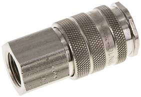 Coupling socket (NW10) G 3/8"(Female thread), Nickel-plated brass