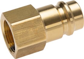 Coupling plug (NW19) G 1"(Female thread), Nickel-plated brass