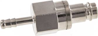 Coupling plug (NW10) 6 (1/4")mm hose, Nickel-plated brass