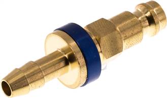 Coupling plug (NW5) 6 (1/4")mm hose, blue, hexagonal SW10