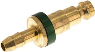 Coupling plug (NW5) 6 (1/4")mm hose, green, circle Ø 10.5 mm