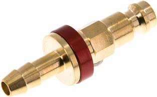Coupling plug (NW5) 6 (1/4")mm hose, red, octagonal SW10